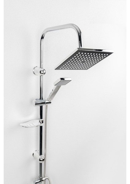 Krom Tepe Yağmurlama Robot Duş Sistemi ve Siyah Banyo Bataryası Mix-2'li Defne Serisi fiyatları