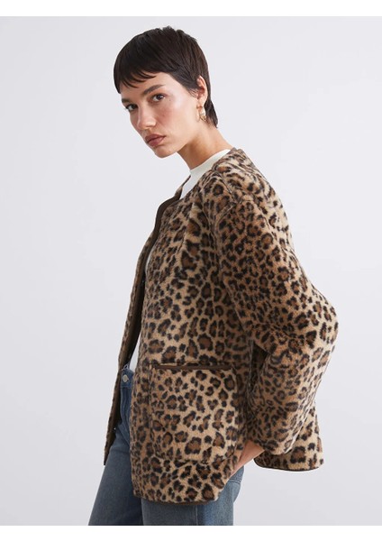 Lcw Vision Kahverengi Bisiklet Yaka Çift Taraflı Kadın Mont