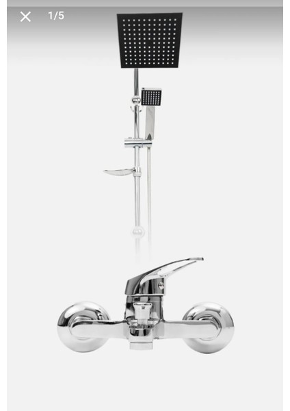 Krom Robot Duş Seti Banyo Bataryası 2 Li Set