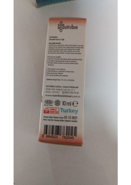 Soğuk Sıkım Karanfil Uçuçu Yağı 10ML fiyatları