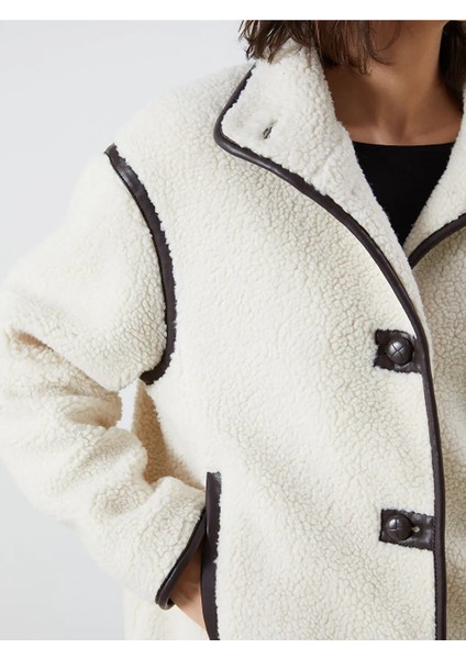 Lcw Vision Ekru Ceket Yaka Kadın Pelüş Mont modelleri