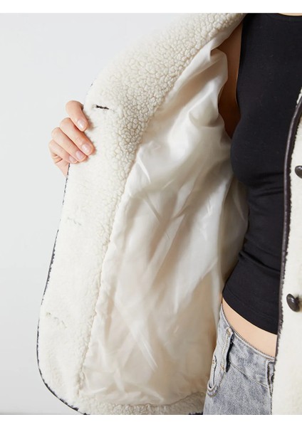 Lcw Vision Ekru Ceket Yaka Kadın Pelüş Mont fırsatları