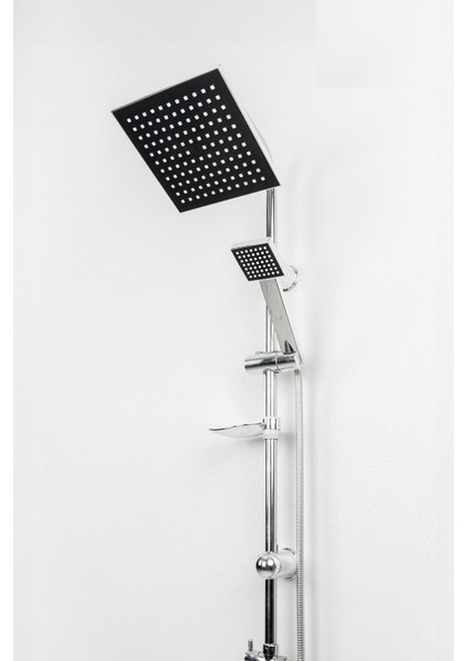 Krom Tepe Yağmurlama Robot Duş Sistemi ve Siyah Banyo Bataryası Mix-2'li Defne Serisi fırsatları