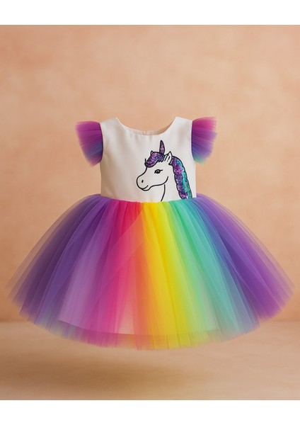 Kız Çocuk Rengarenk Tütü Elbise