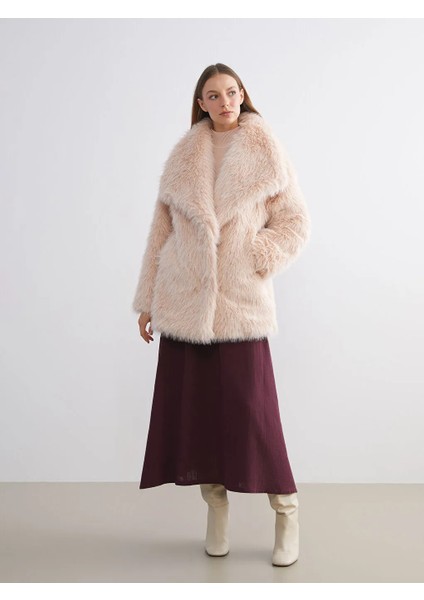 Lcw Modest Pembe Ceket Yaka Oversize Kadın Kürk Mont fiyatları
