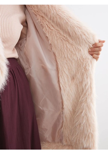 Lcw Modest Pembe Ceket Yaka Oversize Kadın Kürk Mont fırsatları