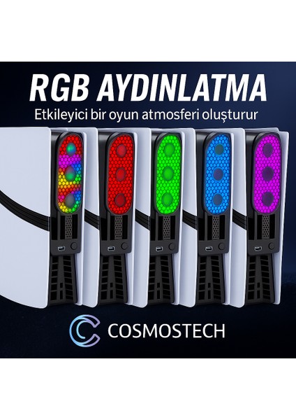 Ps5 Pro/slim Uyumlu Rgb Soğutucu Fan – Sessiz 3’lü Fanlı Soğutma, USB 3.0 Portlu, Güçlü Soğutma Sistemi fiyatları