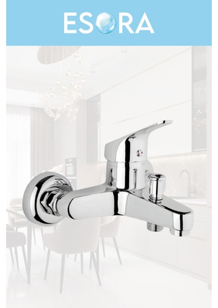 Krom Mix Banyo Duş Musluğu Çeşmesi Bataryası