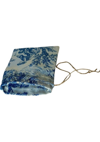 French Village Mini Kese 13X18 cm | Toile De Jouy Keten Jüt Ipli Büzgülü Kese modelleri