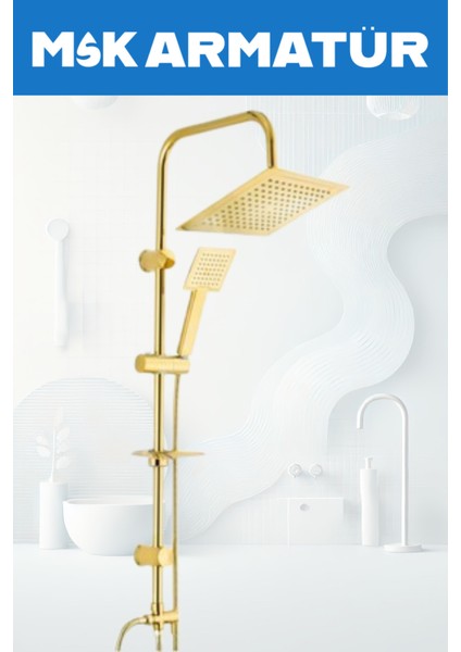 Gold Kare Lüks Duş Robot