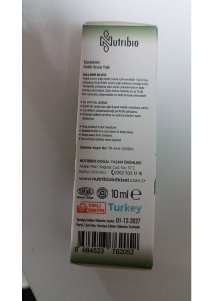 Soğuk Sıkım Kekik Uçuçu Yağı 10ML fiyatları