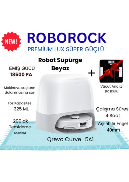 Qrevo Curv 5A1 Çöp Istasyonlu Akıllı Robot Süpürge+ Fakir Sun Dijital Bluetooth Vücut Analiz Baskülü