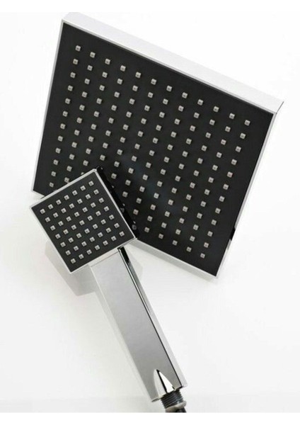 Duş Takımı Komple Set Krom Kare Tasarım Tepe ve El Duş Takımı modelleri