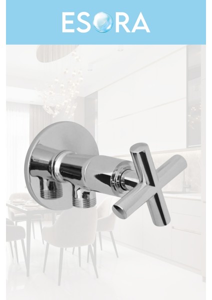 Krom Lüx 2 Adet Koç Taharet Musluğu + 2 Adet Flex Bağlantı Hortumu fiyatları