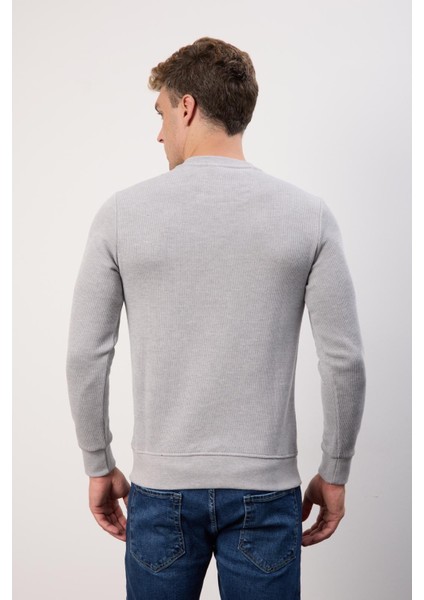 Bisiklet Yaka Gri Dar Kesim Erkek Triko Kazak fiyatları