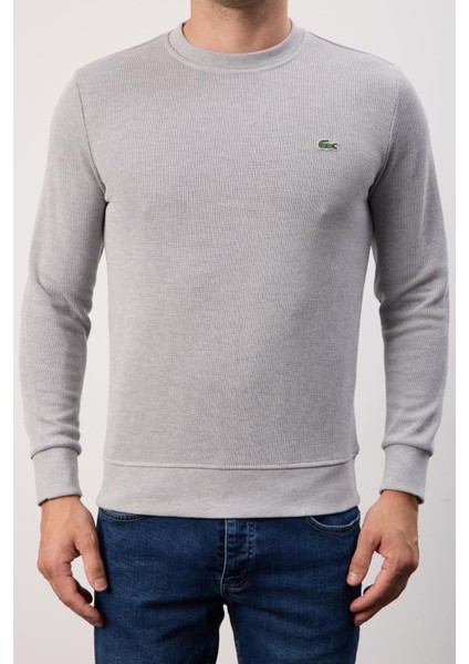 Bisiklet Yaka Gri Dar Kesim Erkek Triko Kazak modelleri