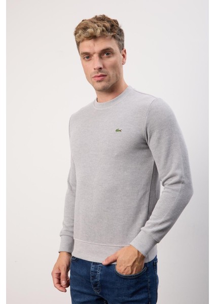 Bisiklet Yaka Gri Dar Kesim Erkek Triko Kazak indirimleri