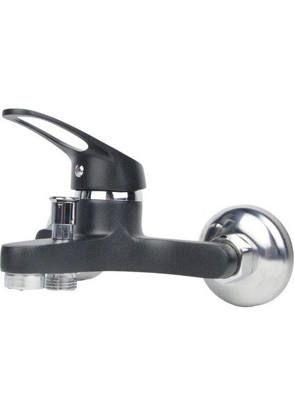 Siyah Tepe Yağmurlama Siyah Robot Seti ve Siyah Banyo Bataryası Mix-2'li Set Damla Siyah Serisi