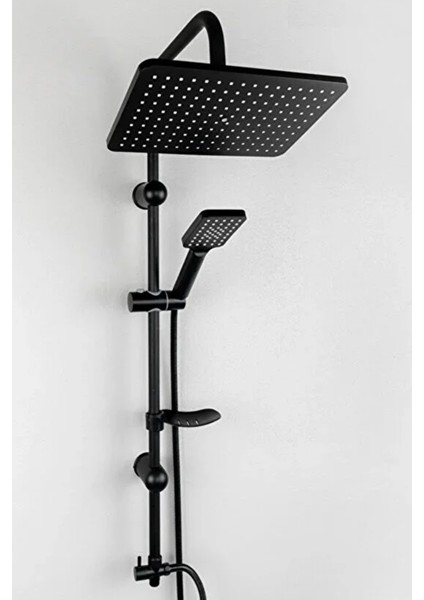 Siyah Dolina Robot Yağmurlama Tepe Duş Seti 2 Fonksiyonlu Yeni Nesil Duş Başlığı Seti