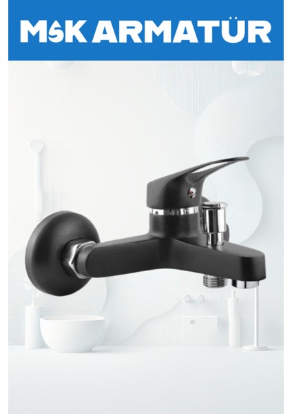 Siyah Krom Mix Banyo Bataryası Çeşmesi