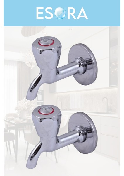 Krom Pirinç Volonlu 2 Adet Wc Musluğu