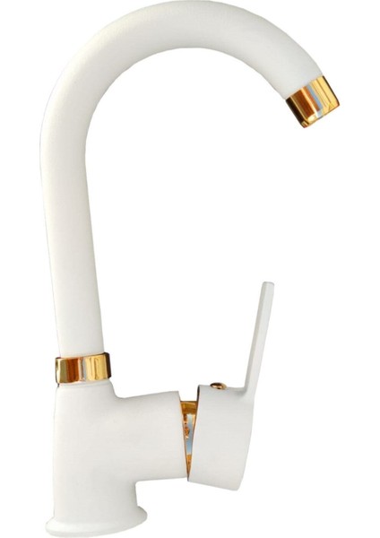 Beyaz Altın Lüks 3 Lü Set Mutfak Evye - Lavabo - Banyo Bataryası Delta Beyaz Gold Set Musluk modelleri