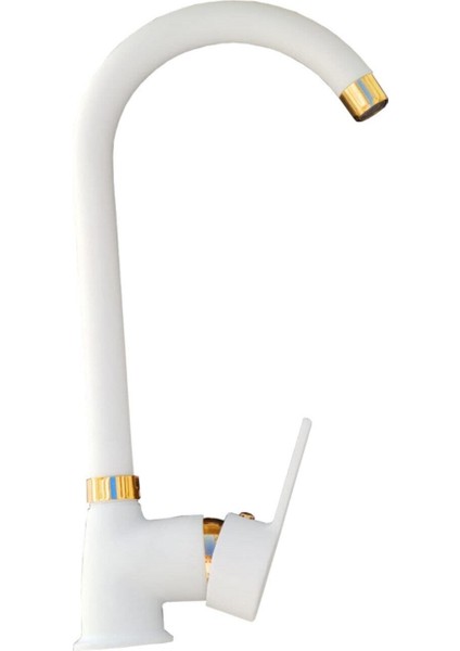 Beyaz Altın Lüks 3 Lü Set Mutfak Evye - Lavabo - Banyo Bataryası Delta Beyaz Gold Set Musluk fırsatları