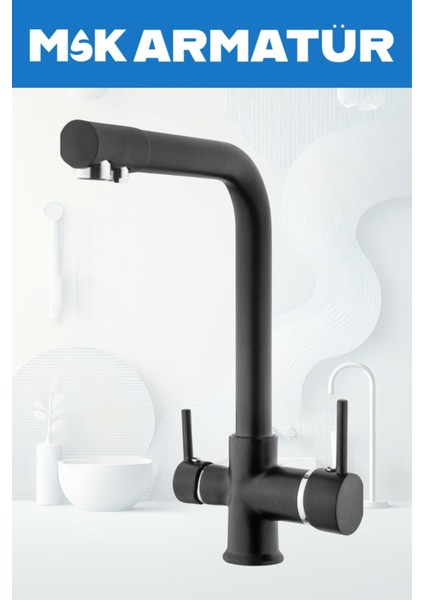 Lüx Siyah Krom 3 Yollu Arıtma Bataryası fırsatları