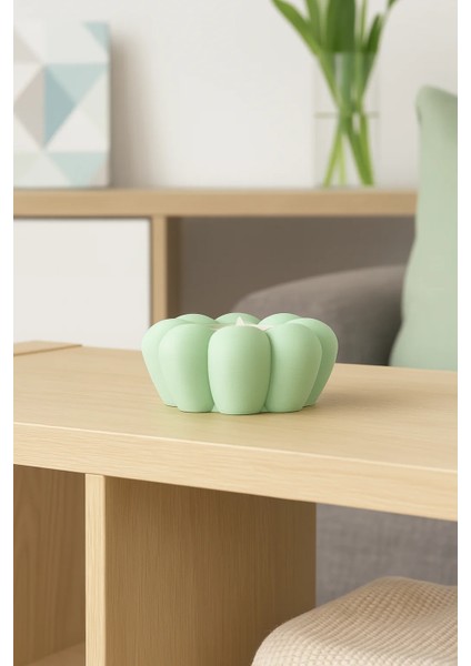 Pastel Renkli 4’lü Çiçek Mumluk Seti 🌸 – 4 Mum Hediyeli fırsatları