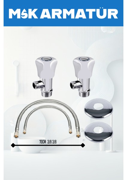 Krom Volonlu Taharet Musluğu Flex Set