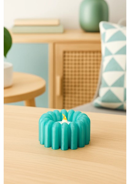 Modern Renkli 4'lü Silindir Formlu Mumluk Seti 🕯️ – 4 Tealight Mum Hediyeli modelleri