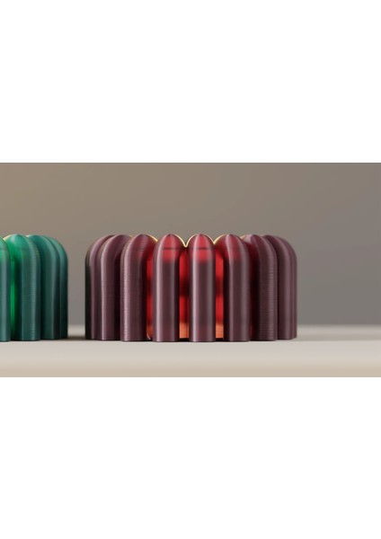 Modern Renkli 4'lü Silindir Formlu Mumluk Seti 🕯️ – 4 Tealight Mum Hediyeli indirimleri