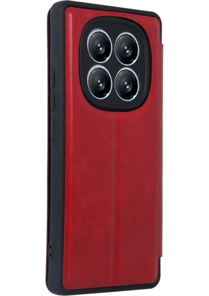 Xiaomi Redmi Note 14 Pro 4g Kılıf Flip Cover - Kırmızı modelleri