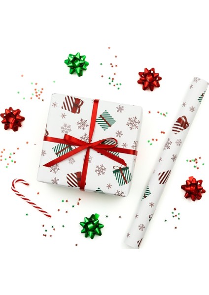 70X100 Yılbaşı Temalı Hediye Paketleme Kağıdı - 2'li Paket - M15