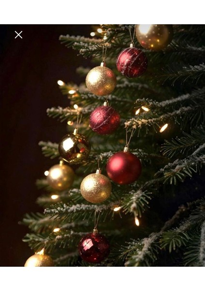 Yılbaşı Ağacı Lüks Top Süs 8 cm 50 Adet