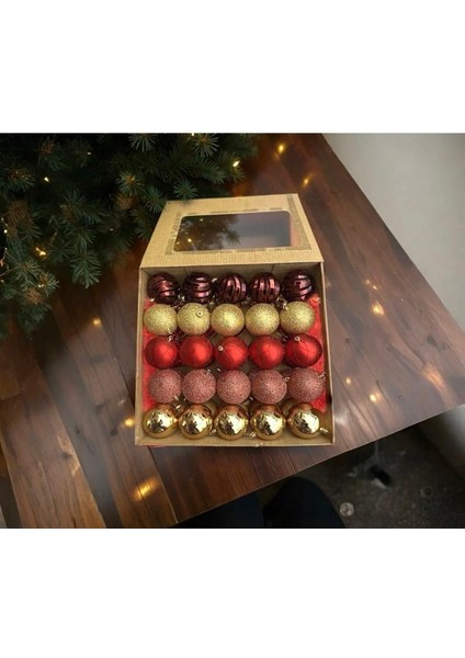 Yılbaşı Ağacı Lüks Top Süs 8 cm 50 Adet fırsatları