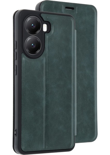 Xiaomi Poco X7 Pro Kılıf Flip Cover - Koyu Yeşil