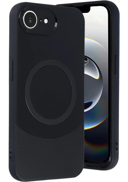 Iphone 16E Kılıf Maya Karbon Kapak - Siyah