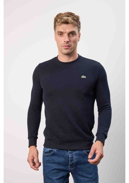 Bisiklet Yaka Dar Kesim Lacivert Erkek Triko