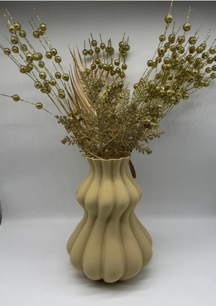 Dalgalı Formlu Dekoratif Vazo – Çoklu Renk Seçenekleri, 18 cm Uzunluk