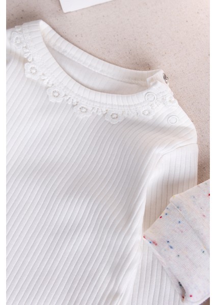 Kız Bebek Çocuk Hırkalı Üç Iplik Şardonlu Çiçek Işlemeli 100% Pamuk 3 Lü Takım Set indirimleri