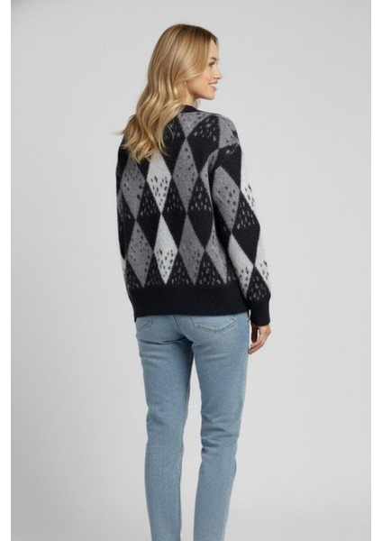 Kadın Baklava Desenli Yumoş Hırka M2331 Lacivert indirimleri