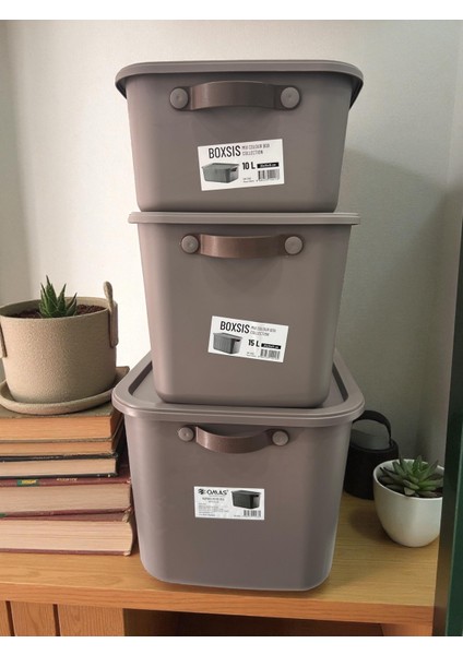 Boxsis 3'lü Set (10 ,15 ve 20 Lt) Çok Amaçlı Düzenleyici Kapaklı Kutu – Dekoratif Saklama Kutusu fiyatları