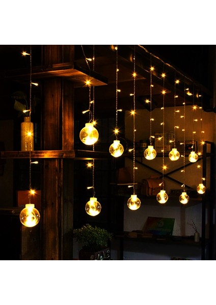 Işıklı Yılbaşı Top Perde LED 3m 120 LED Fişli 8 Fonksiyonlu Dekoratif Saçak Işık fiyatları