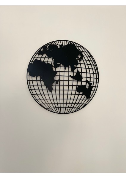 Dünya Haritası Küre Tasarımlı Metal Tablo | Modern Ofis ve Ev Duvar Dekoru modelleri