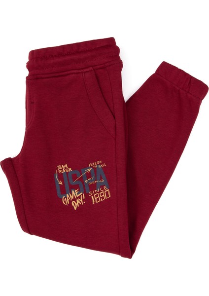 Erkek Çocuk Bordo Eşofman Altı 50316602-VR014