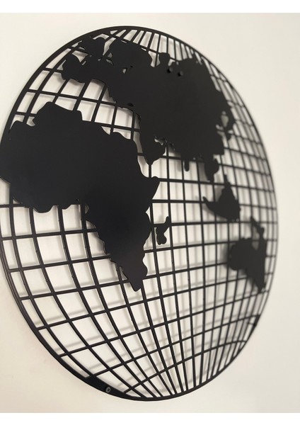 Dünya Haritası Küre Tasarımlı Metal Tablo | Modern Ofis ve Ev Duvar Dekoru indirimleri