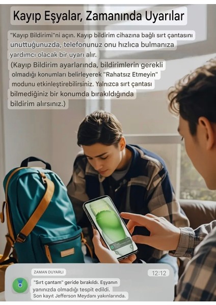 Apple Find My Uyumlu Akıllı Bluetooth Takip Cihazı | Gps Konum Etiketi | Apple İphone İçindir Sağlam Orjinal