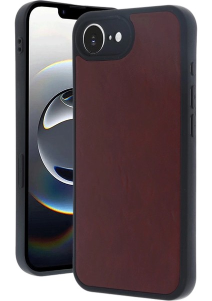 Iphone 16E Kılıf Aras Deri Kapak - Bordo