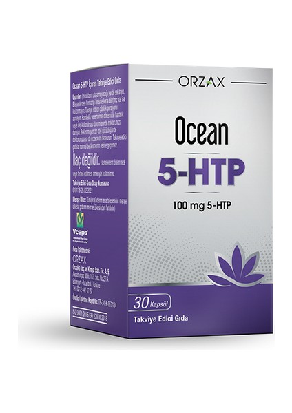 Orzax 5-Htp Takviye Edici Gıda 30 Kapsül - Dezenfektan Hediyeli (%72 Alkol)
